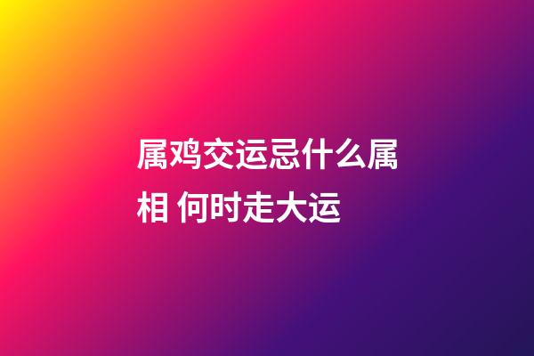 属鸡交运忌什么属相 何时走大运